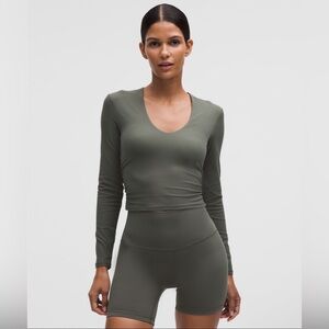 NWT Lululemon All It Takes Ribbed Nulu V-Neck Long-Sleeve Shirt B-D Cups Size 2